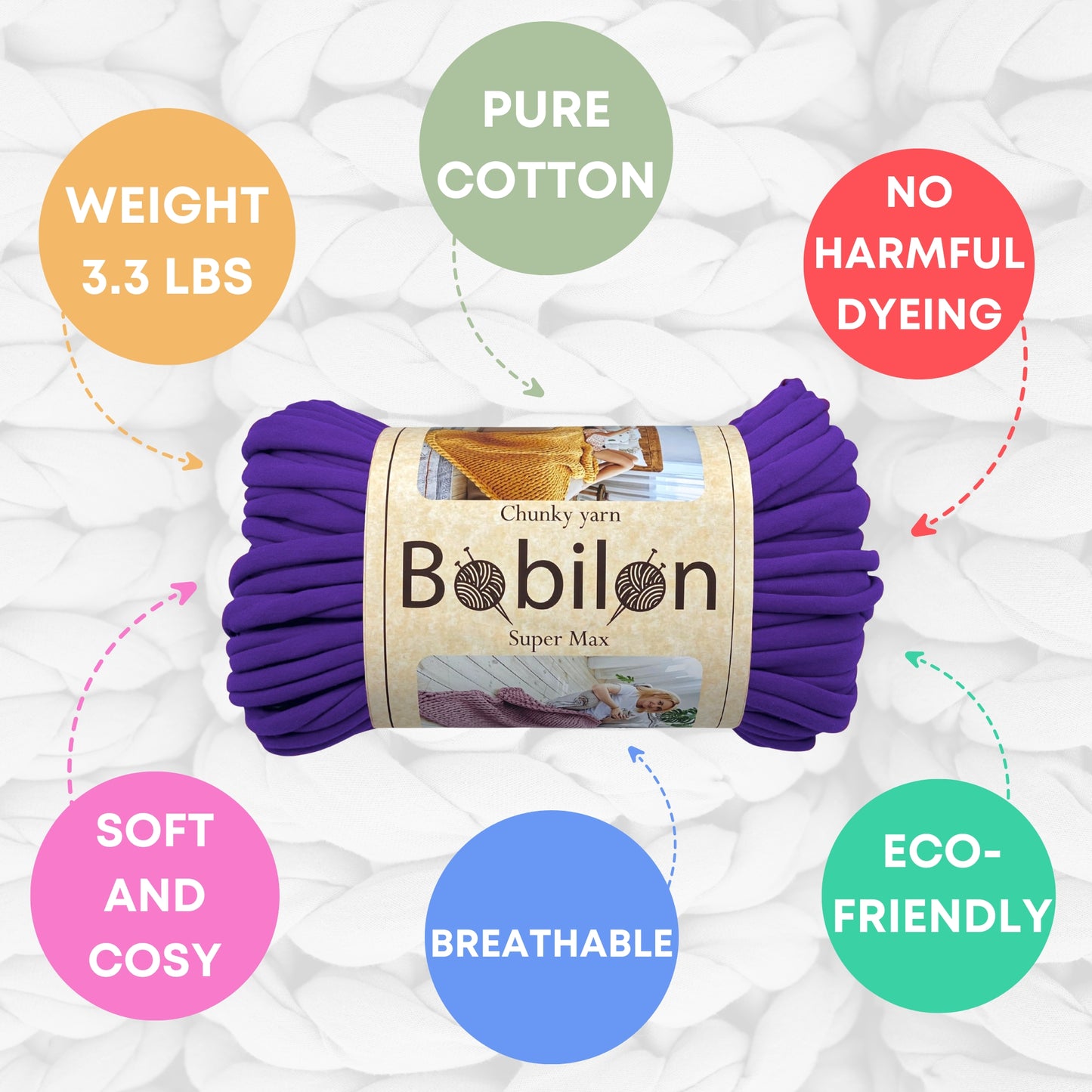Super Thick T-Shirt Yarn 20–30 mm for Giant Crochet, Hand Knitting & Macrame – Chunky Cotton Tube Yarn – DIY Home Decor – Blush Pink