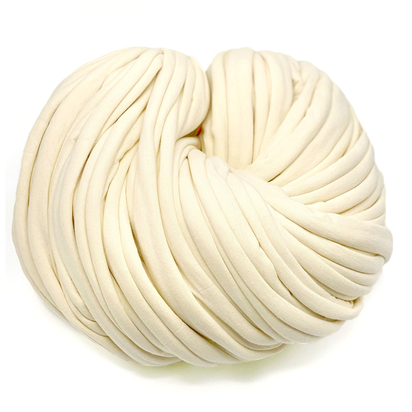 Super Thick T-Shirt Yarn 20–30 mm for Giant Crochet, Hand Knitting & Macrame – Chunky Cotton Tube Yarn – DIY Home Decor – Vanilla
