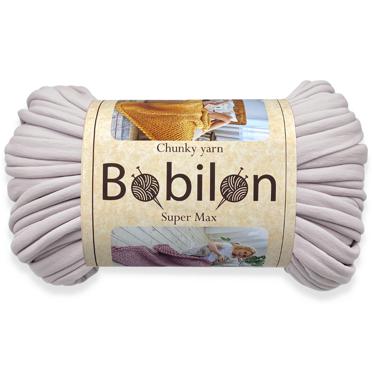 Super Thick T-Shirt Yarn 20–30 mm for Giant Crochet, Hand Knitting & Macrame – Chunky Cotton Tube Yarn – DIY Home Decor – Stone