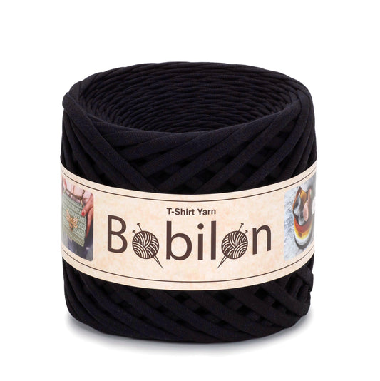 T-shirt yarn, Medium 7-9 mm, Black Passion