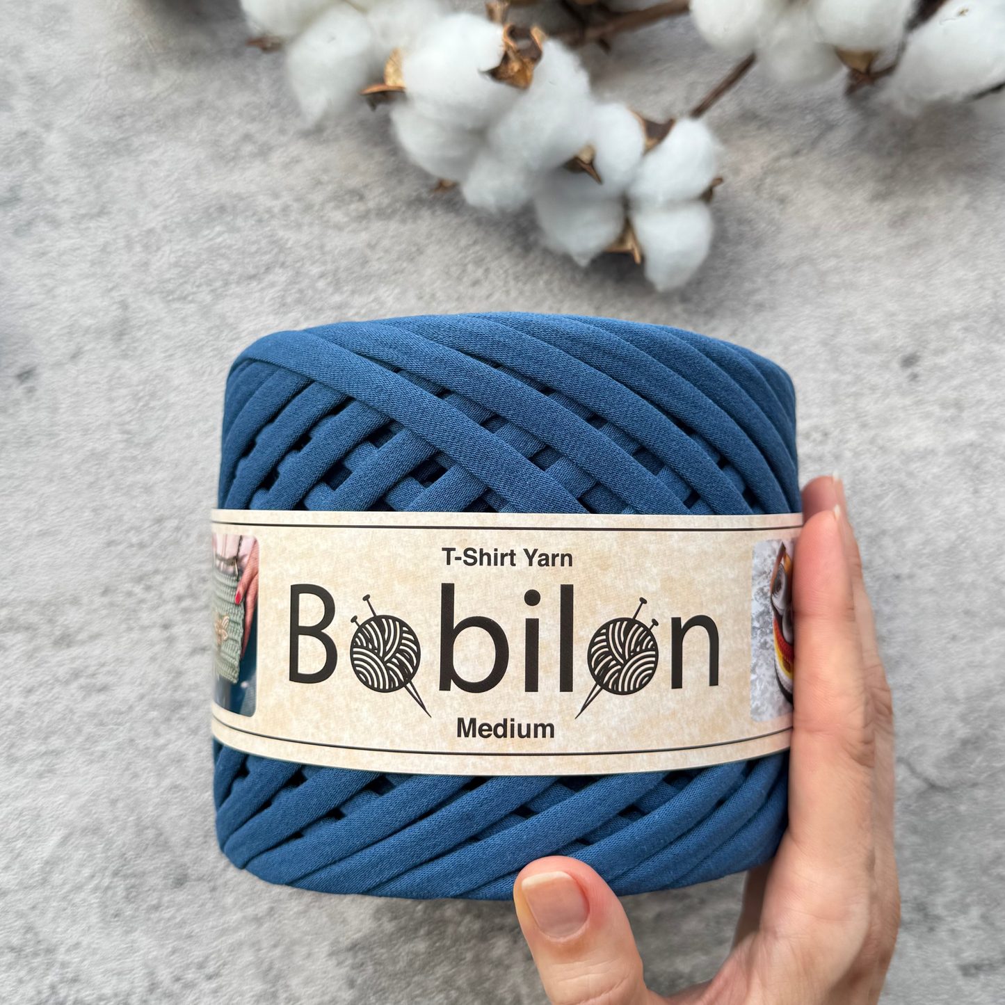 T-shirt yarn, Medium 7-9 mm, Blue Jeans