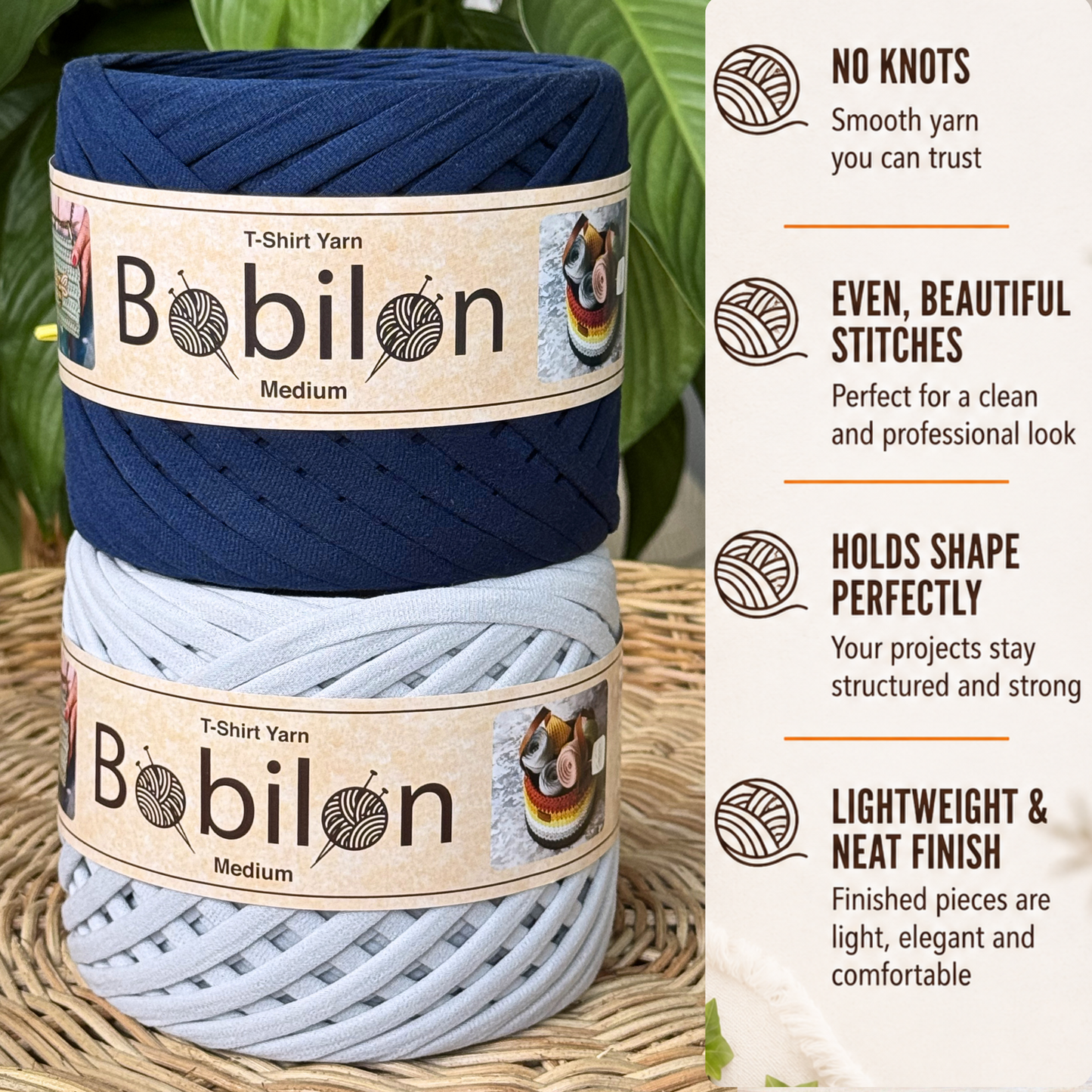 T-shirt yarn, Medium 7-9 mm, Blue Sapphire