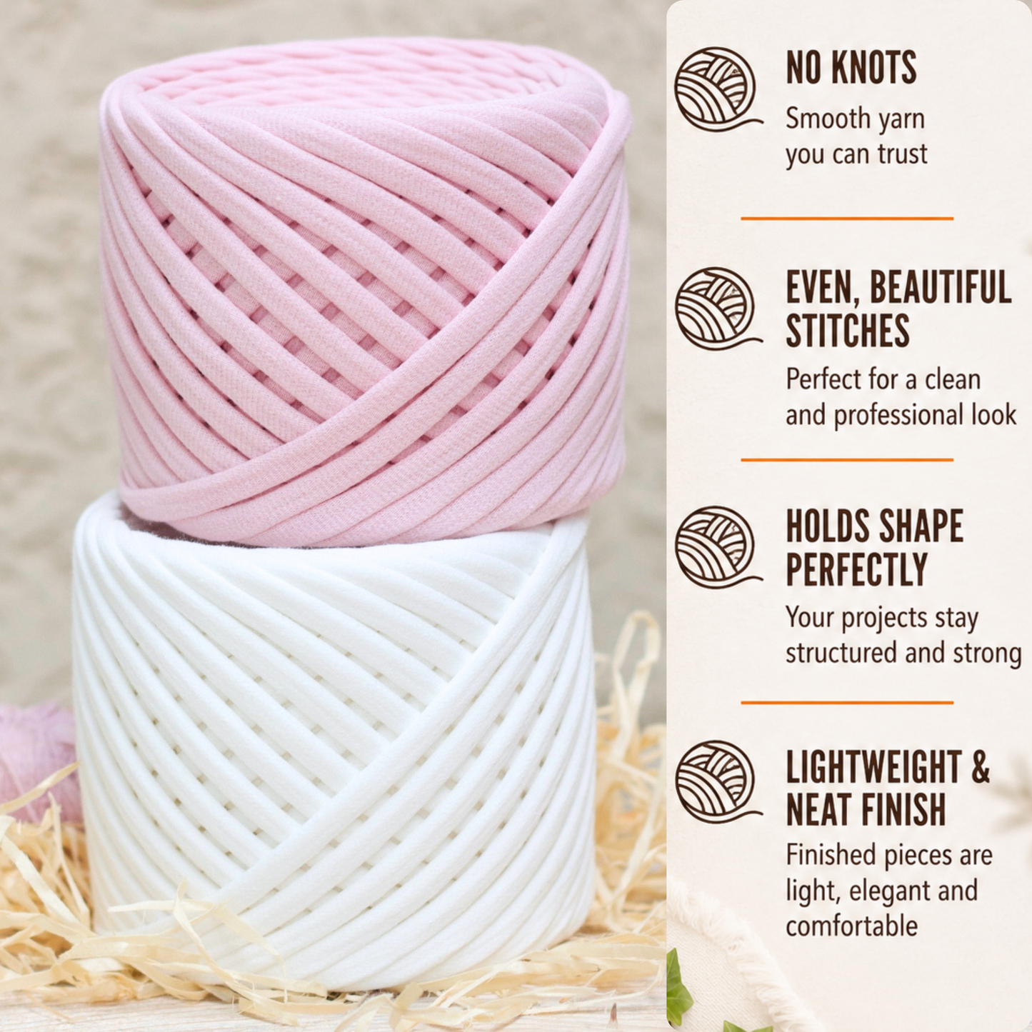 T-shirt yarn, Medium 7-9 mm, Blush Pink