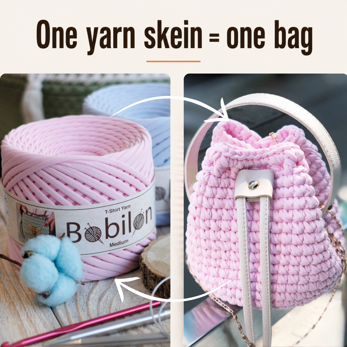 T-shirt yarn, Medium 7-9 mm, Blush Pink