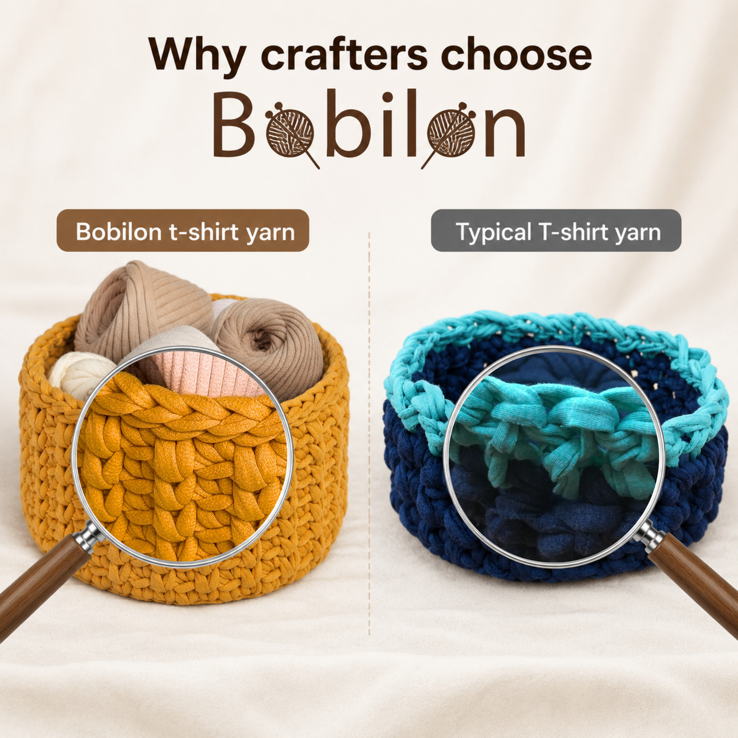 T-shirt yarn, Medium 7-9 mm, Caramel
