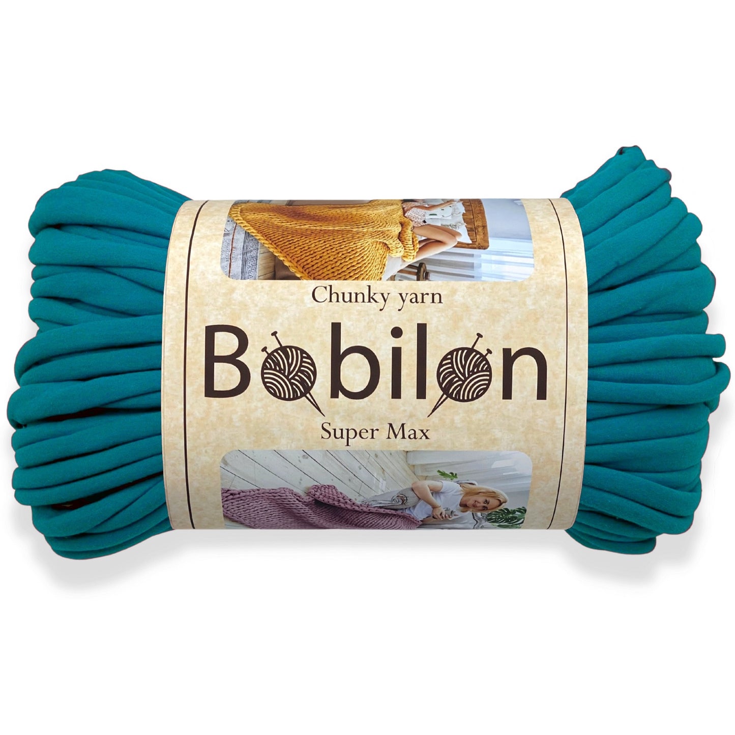 Super Thick T-Shirt Yarn 20–30 mm for Giant Crochet, Hand Knitting & Macrame – Chunky Cotton Tube Yarn – DIY Home Decor – Deep Ocean
