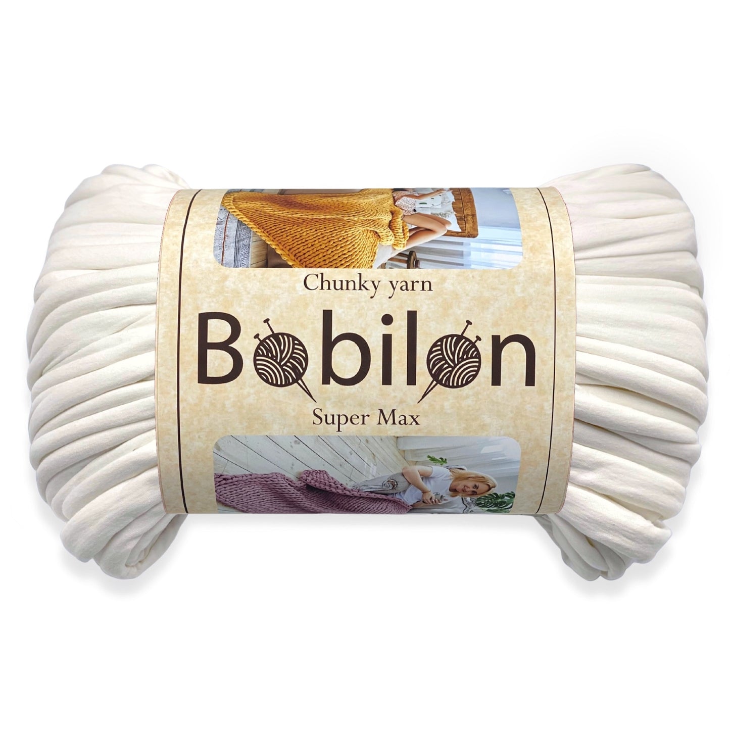 Super Thick T-Shirt Yarn 20–30 mm for Giant Crochet, Hand Knitting & Macrame – Chunky Cotton Tube Yarn – DIY Home Decor – Ice-Cream