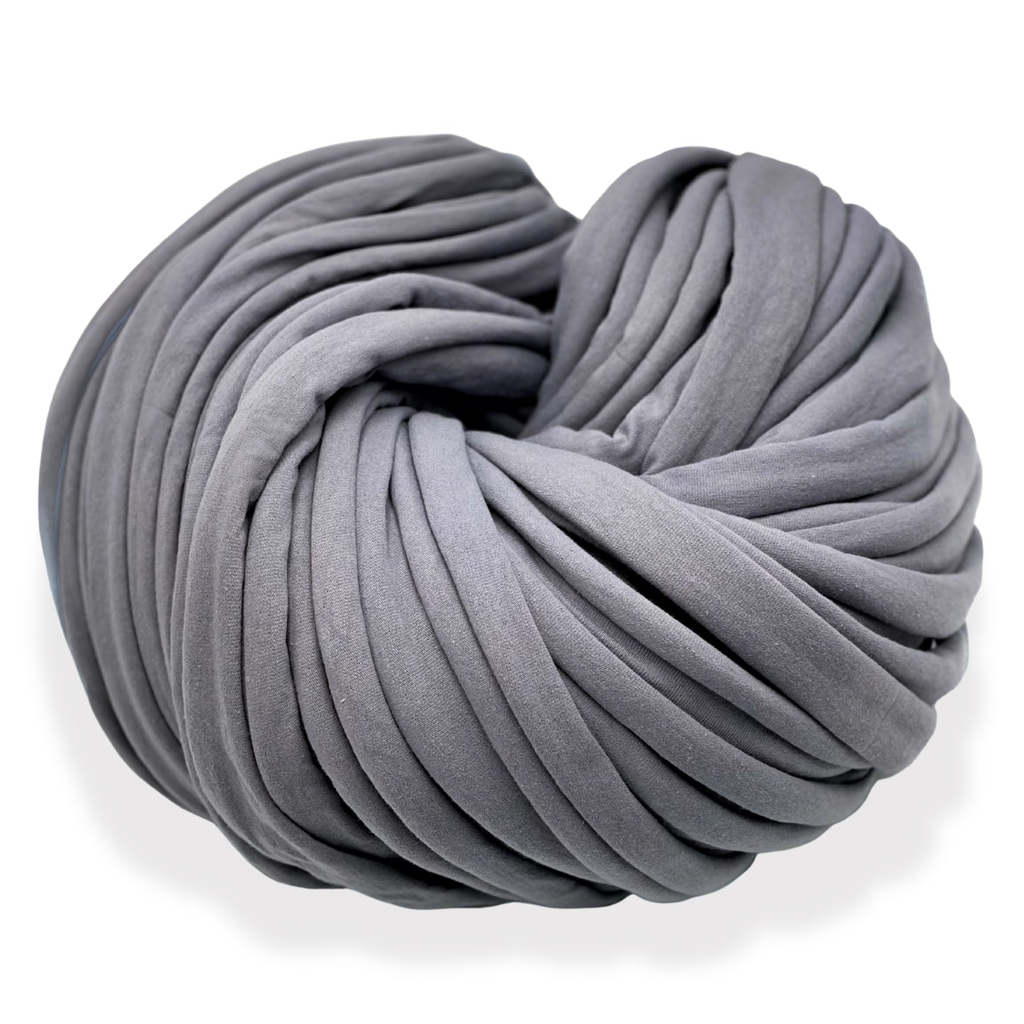 Super Thick T-Shirt Yarn 20–30 mm for Giant Crochet, Hand Knitting & Macrame – Chunky Cotton Tube Yarn – DIY Home Decor – Mr. Gray
