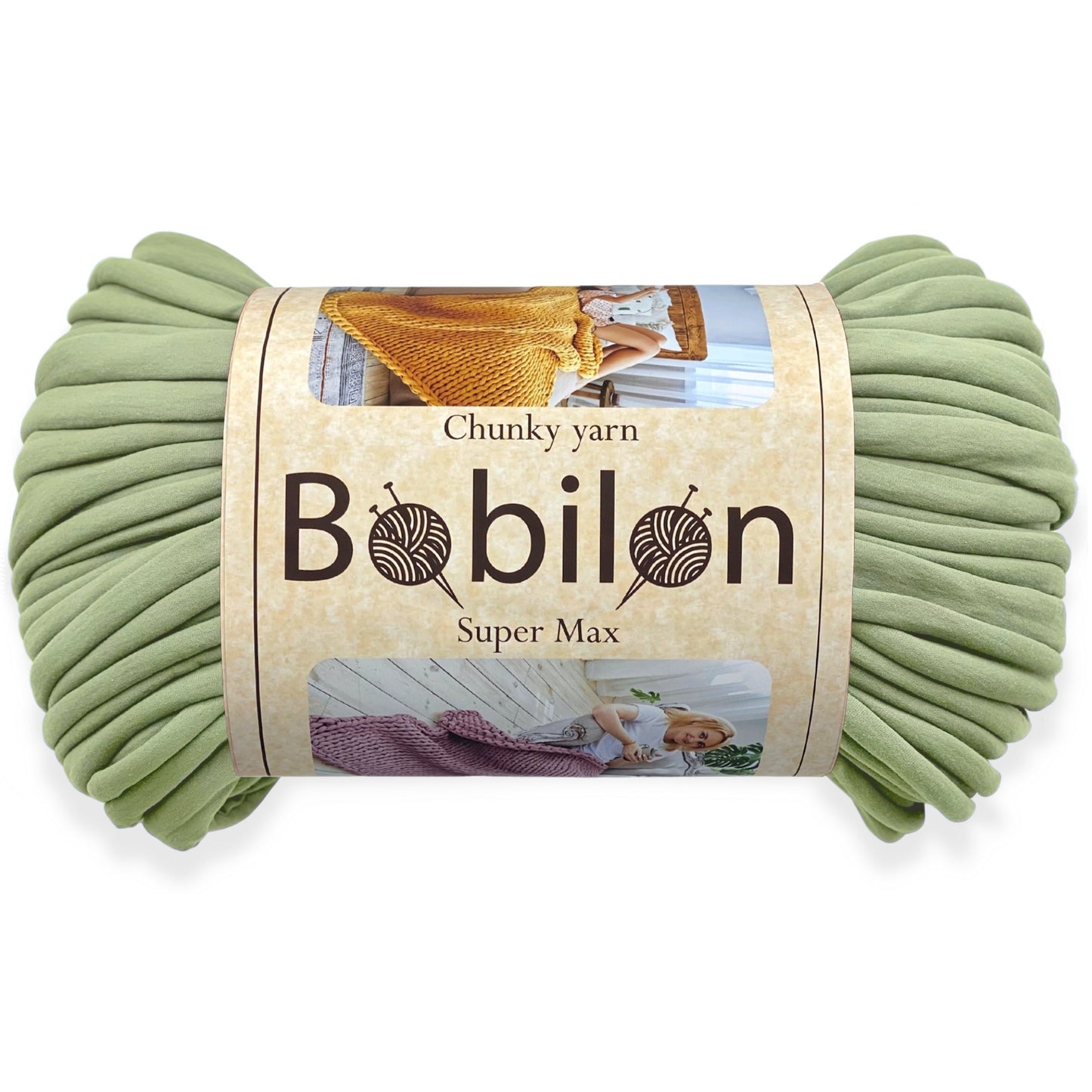 Super Thick T-Shirt Yarn 20–30 mm for Giant Crochet, Hand Knitting & Macrame – Chunky Cotton Tube Yarn – DIY Home Decor – Olive