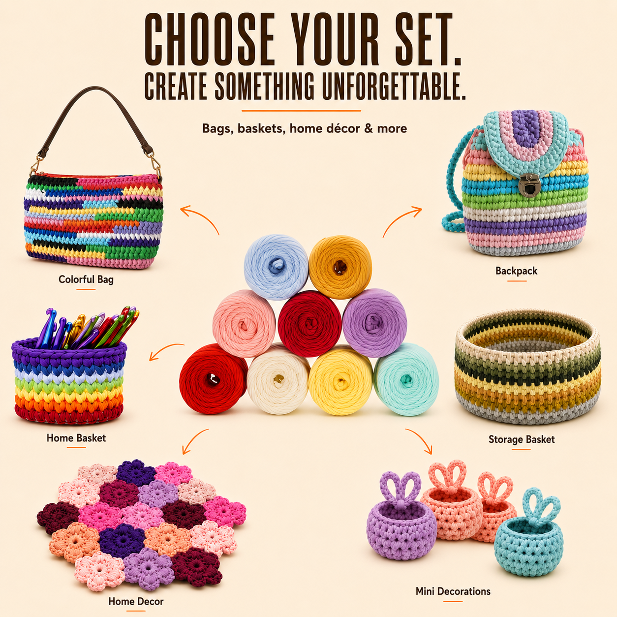 T-shirt yarn, Rainbow set
